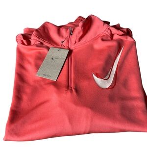Nike Coral-Red Dri-FIT Half-Zip Pullover